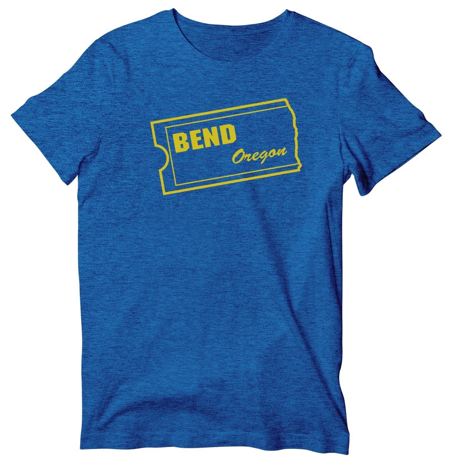 

Bend Oregon Unisex Short Sleeve T-Shirt, Retro Bend Block Buster Shirt S разноцветный