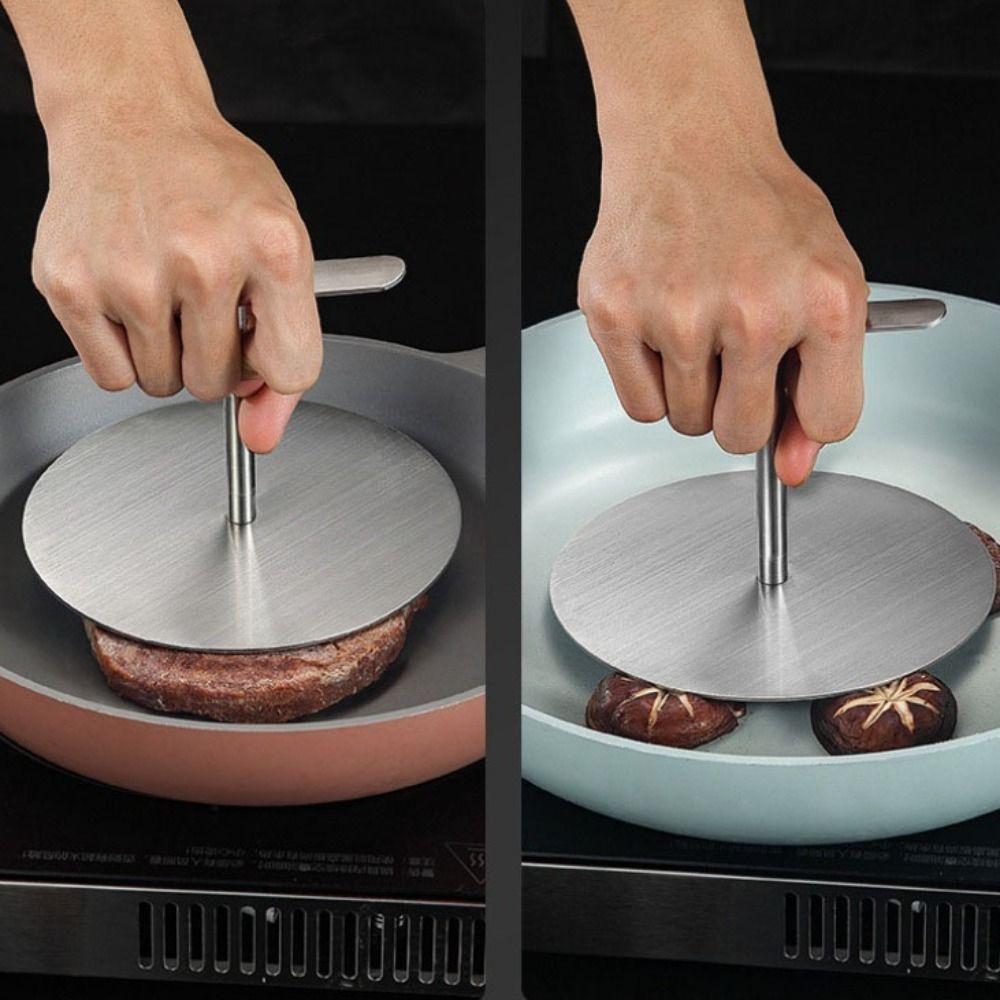 Patties-kross i rostfritt stål, rund form för hamburgare, kökstillbehör, degpressare, paj