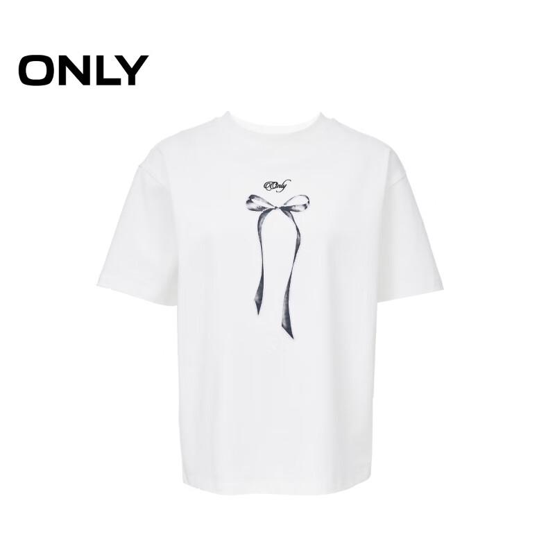 ONLY Women's 2026 Spring Embroidered Bow T-Shirt