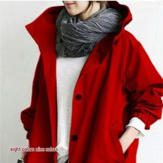 

Женский тренч средней длины больших размеров - 8 цветов, 9 размеров, корейский стиль для осени XL for 160-175 lbs