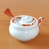 Cute and Stylish Arita Ware Teapot, Made In Japan, 270ml, Ceramic, Hanagokoro Design, with Stainless Steel Tea Strainer