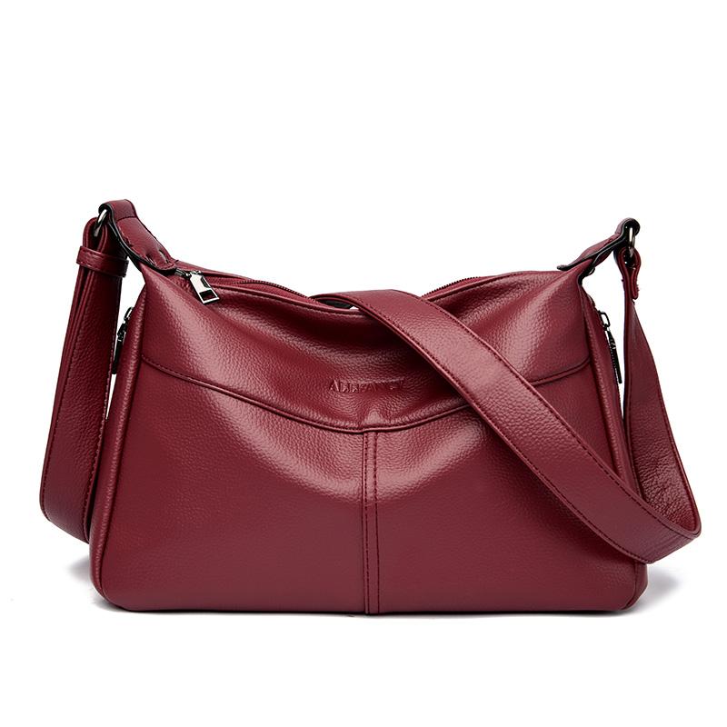 

New Women Stylish PU Leather Sling Bag Solid Color Shoulder Bag Underarm Bag Fashiable Portable Large Capacity Handbag wallet червоний