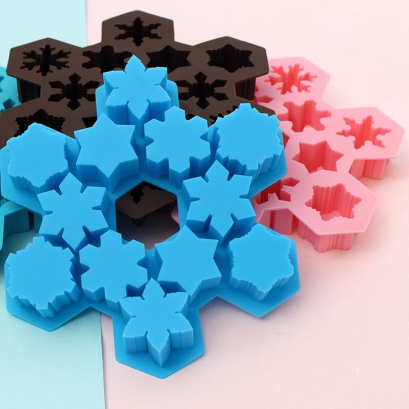 Food Grade Silicone Ice Cubes Tray With 6 Unique Snowflake Designs Baking Tool Perfect For Chocolate And Candy Making