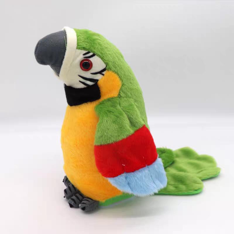 Interactive Parrot Plush Toy: Voice Recorder, Learns to Speak, Sings, Flaps Wings