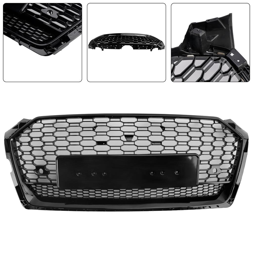 RS5 Style Honeycomb Sport Mesh Hex Grill Grille 8W6-853-651-AB-FUQ Fit A5 S5 B9 2017-2019