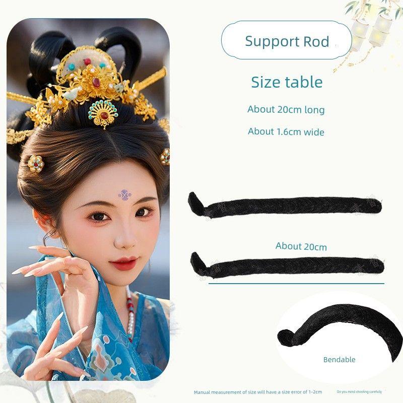 

Hanfu Wig Ancient Costume Iron Wire Hair Stick Shape High Bun Support Hair Stick Tang Ming Song Style Hair Bag Ancient Style Fairy Shape A pair of 20cm support rods