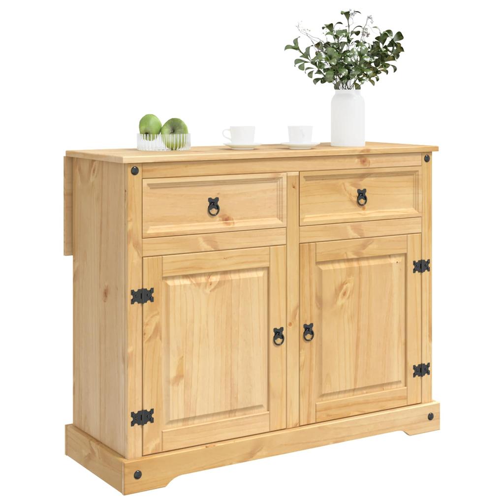 Kitchen Trolley 2 pcs Honey Wax Finish 112 x 70 x 91.5 cm Solid Pine