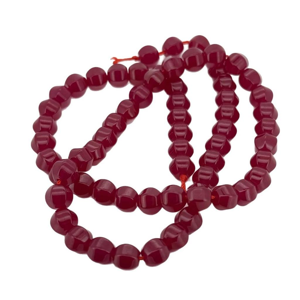 Faceted Glossy Hexagonal Teardrop Rice Beads for DIY Ruby Bracelets