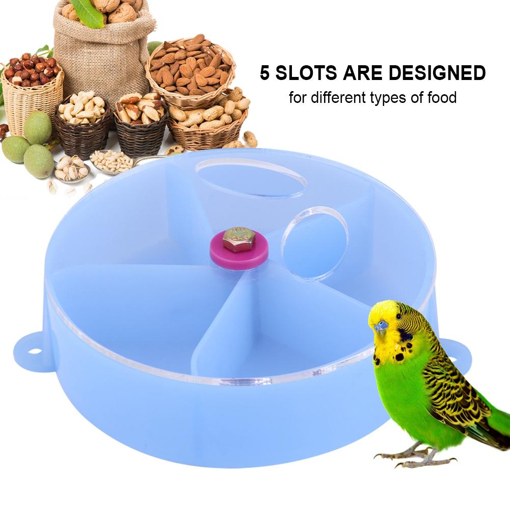 Bird Pet Foraging Feeder Food Wheel Feeding Storage Box Toy Purple