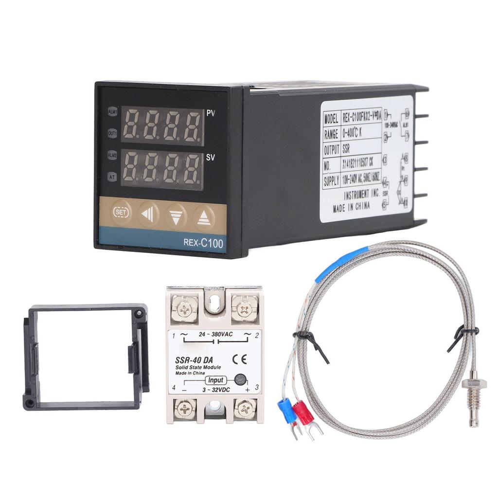 Digital PID Thermostat Kit Waterproof High Accuracy Professional PID REX C100 Temperature Controller for Farm 100V‑240V