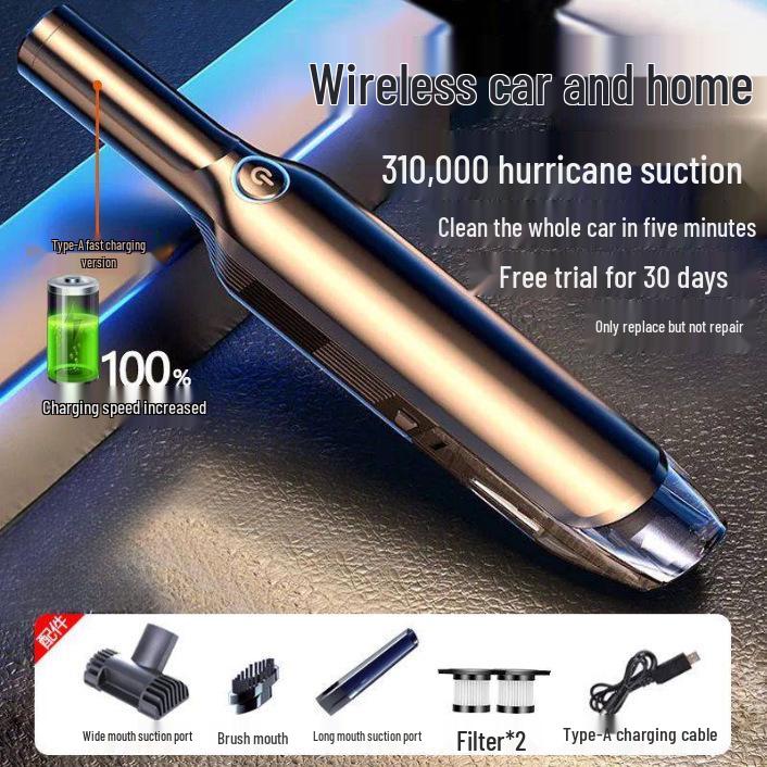 Wireless Car & Home Vacuum Cleaner: High-Power Suction, Portable Handheld for Sedan Interiors