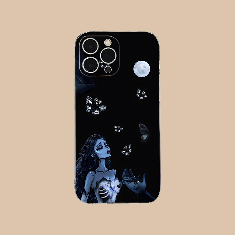 

Corspe Bride Emily Mobile Phone Case for iPhone 16 15 14 13 12 11 X XR XS 8 6 Pro Max Plus Mini Clear Colour Protective Cover iPhone 7 Plus