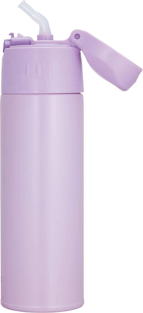 Thermos Water Bottle Vacuum Insulated Straw Bottle Light Purple 550ml LPL FHL-551