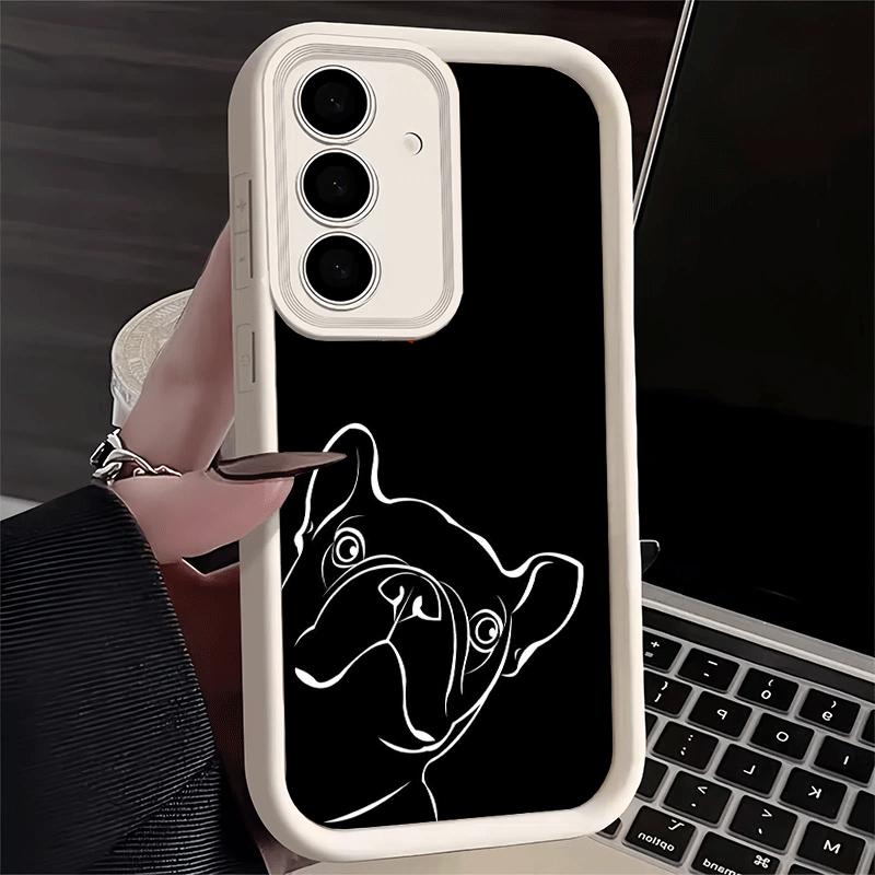 Phone Case for Samsung Galaxy S26 S25 Ultra S24 FE French Bulldog Black Desgin Shell S23 Plus S22 + S21 S20 5G Soft Silicone Fun