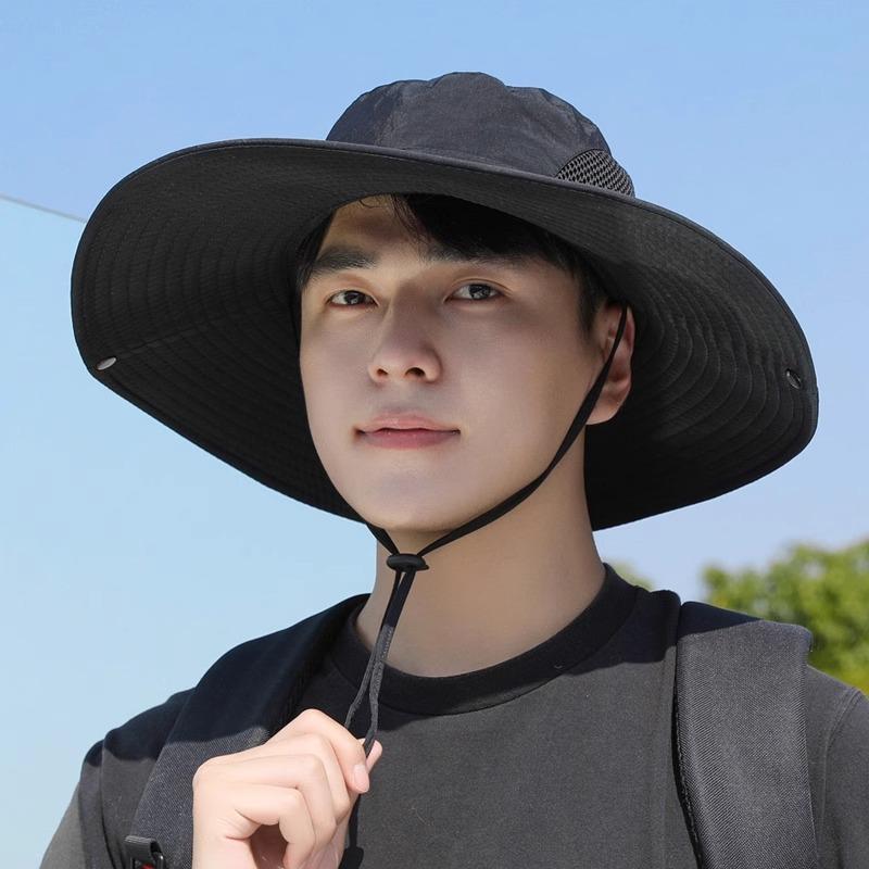 Men's Summer Sun Hat Outdoor Mountaineering UV Protection Sun Hat Fishing Hat Cover Full Face Quick Drying Bucket Hat