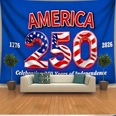 1 America 250 Flag Tapestry Single Sided Print Patriotic Bold Tapestry Living Room Wall Decor Prideful Gift Patriotic Home Decor