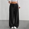 Pantalones de Pana de Pierna Ancha de Cintura Alta con Bolsillos