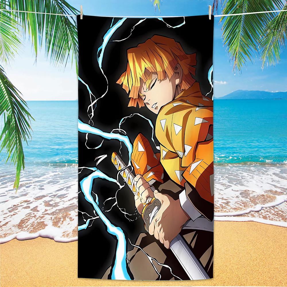 D-Demon Slayer Beach Towels Personalized Bath Towels Pool Vacation Gift Picnic Towel Quick-Drying Party Gifts Children's Day