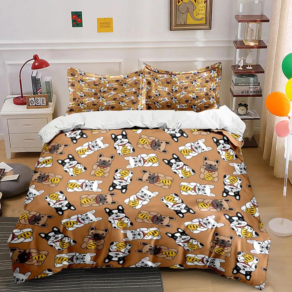 "Cartoon Dog Print Home Decor" Soft Comfortable Duvet Cover Bedding Set Included 1*Duvet Cover & 2*Pillowcases, gift