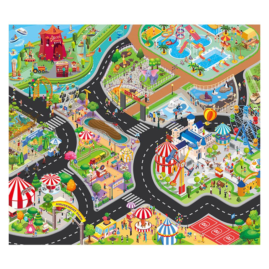 Baby Play Mat City Traffic Road Map Mat Carpet City Car Parking Lot Roadmap Traffic Signs Baby Climbing Playing Mat Game