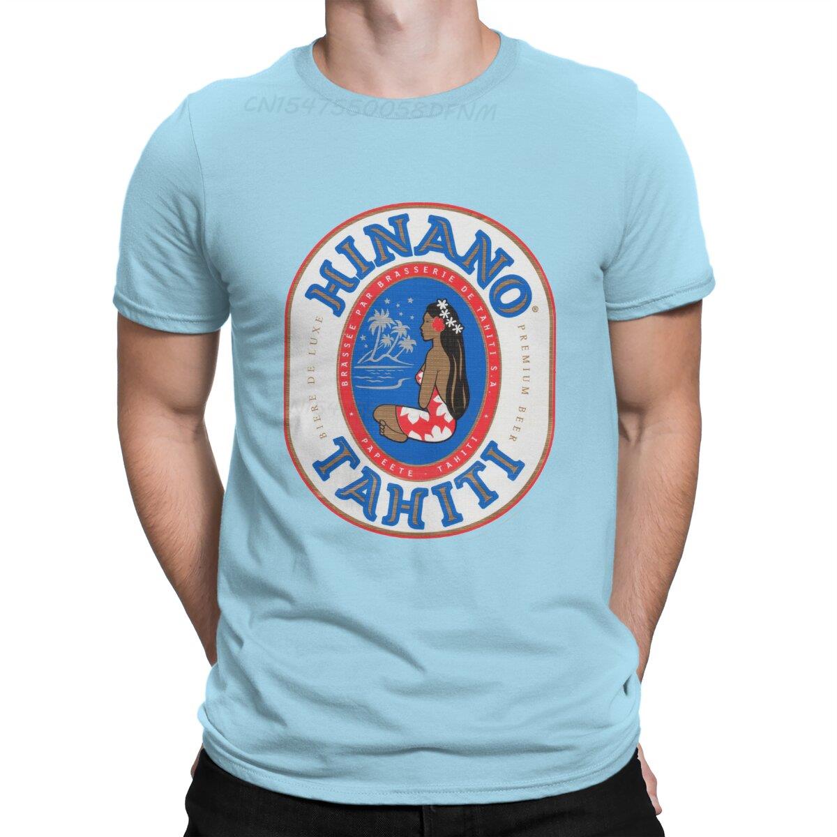 

Hinano Tahiti Beach Leisurely Newest T Shirt for Men Beach Camisas Pure Cotton T-shirts Custom Christmas Gifts Tops 4XL