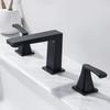 Brushed Gold Basin Faucets Deck Mounted Bathtub Hot And Cold Water Mixer Faucet Dual Handle Three Hole Basin Faucet Set Tub Tap