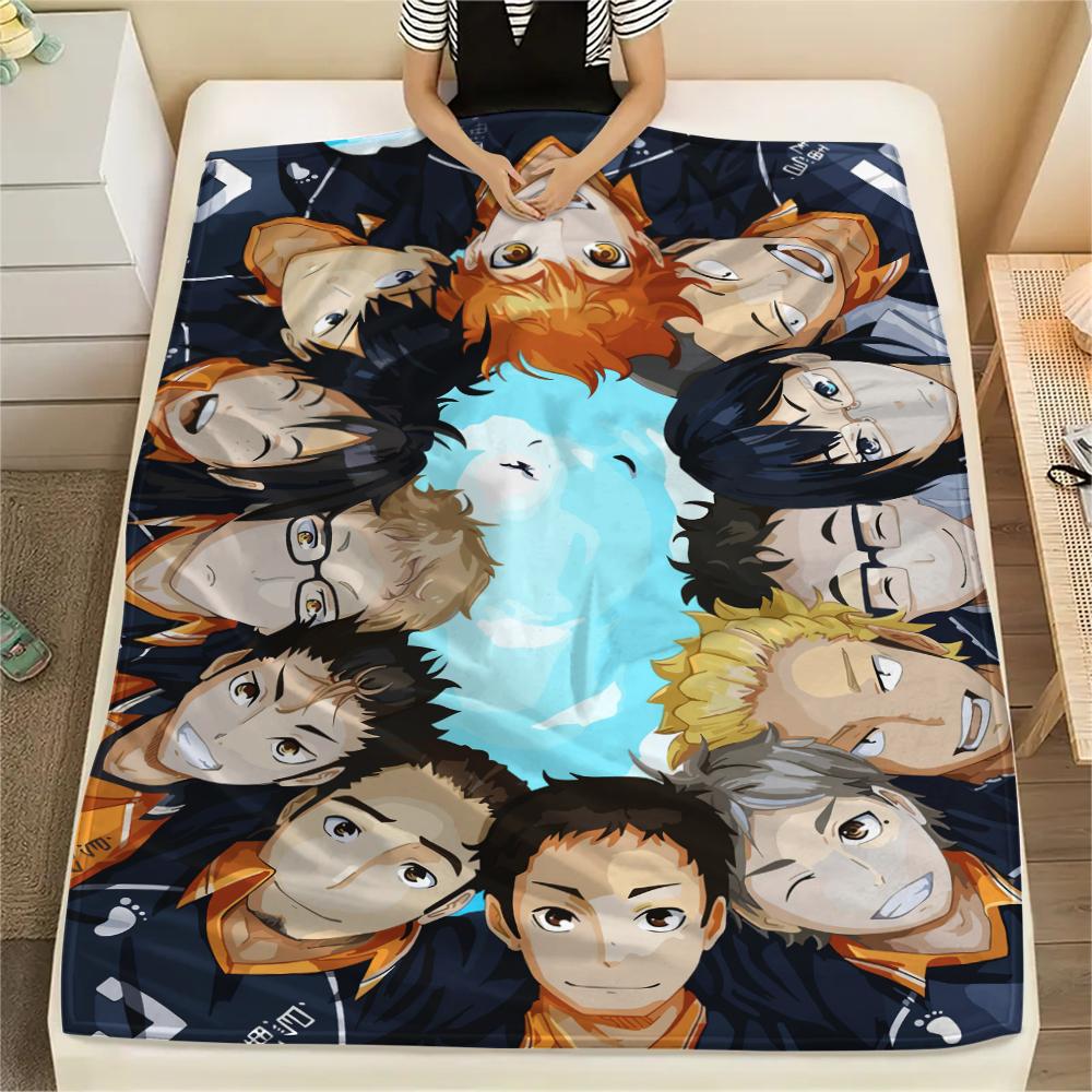 1 ks Haikyu!! Flanelová deka s anime potiskem, Vysoce kvalitní, Pohodlná pro všechna roční období, Domácí dekorace, Teplo a pohodlí, Perfektní pro vánoční dárky 53