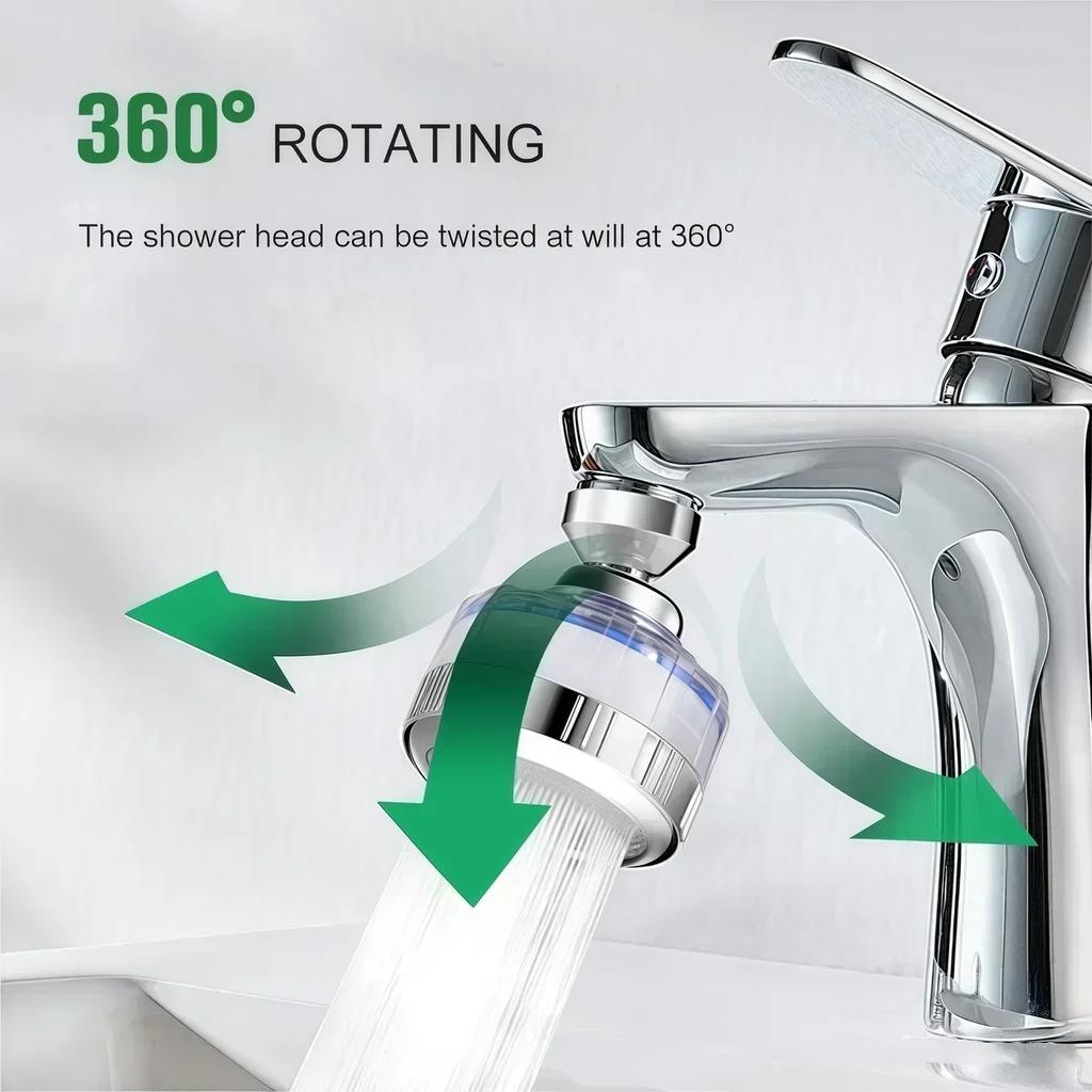 Stainless Steel Kitchen Faucet with 360 Degree Rotation Stream Sprayer Splash Proof Filter Tap Sink Household Accessory Connecto
