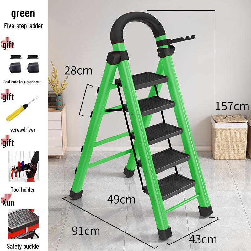 Portable Multifunctional Indoor A-Frame Ladder - 4/5 Step, Folding, Thickened, Telescopic, Mobile