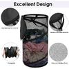 BATTOO Large Collapsible Laundry Basket with Lid Foldable Mesh Pop Up Hamper with Handles for Laundry Room, Bathroom, Kids Room, College Dorm,