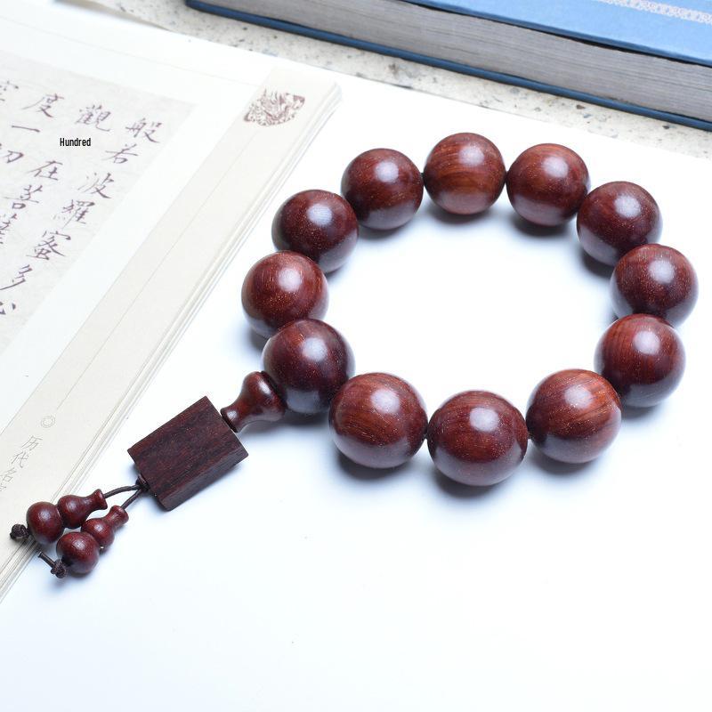 Venus Old Material Small-Leaf Red Sandalwood Prayer Beads Chain - High Oil Density, Unisex, New Chinese Style Decoration Gift