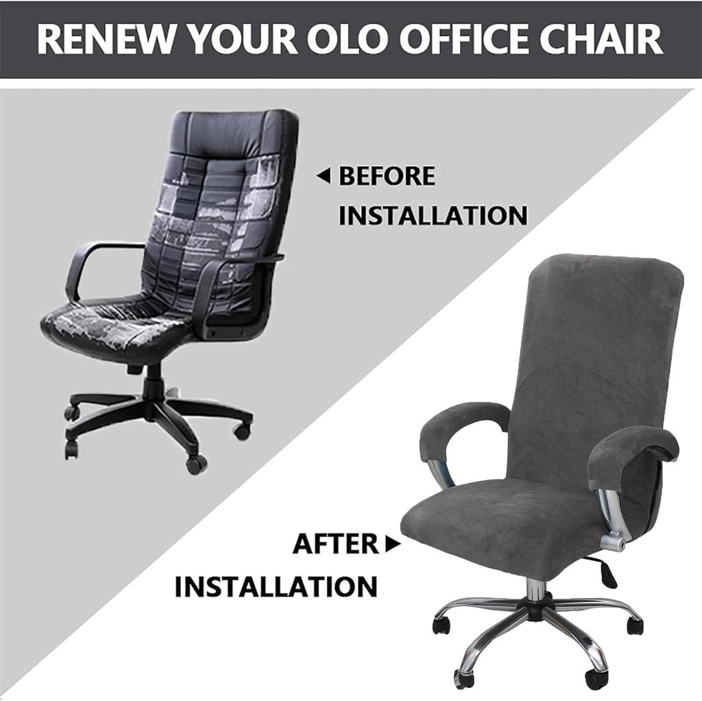 Office Computer Chair Cover, Elastic Armchair Protector, High-quality Dust-proof Armrest, Velvet Gaming Chair Cover, Detachable
