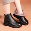 Fashion Winter Women Genuine Leather Ankle Boots Female Thick Wool Warm Snow Boots Mother Waterproof Non-slip Booties
