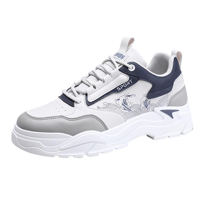 Herren Sommer bequeme vielseitige Freizeitschuhe Teenager Laufen rutschfest Sport höhenvergrößernd leichte weiße Schuhe