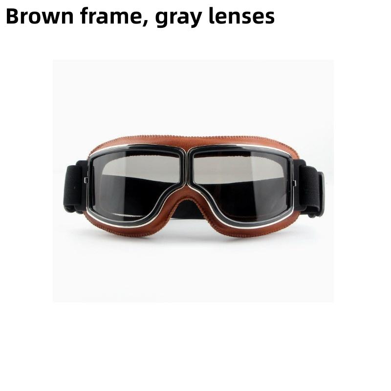 High-Quality Retro Motorcycle Goggles for Bikers with Wide Lens View