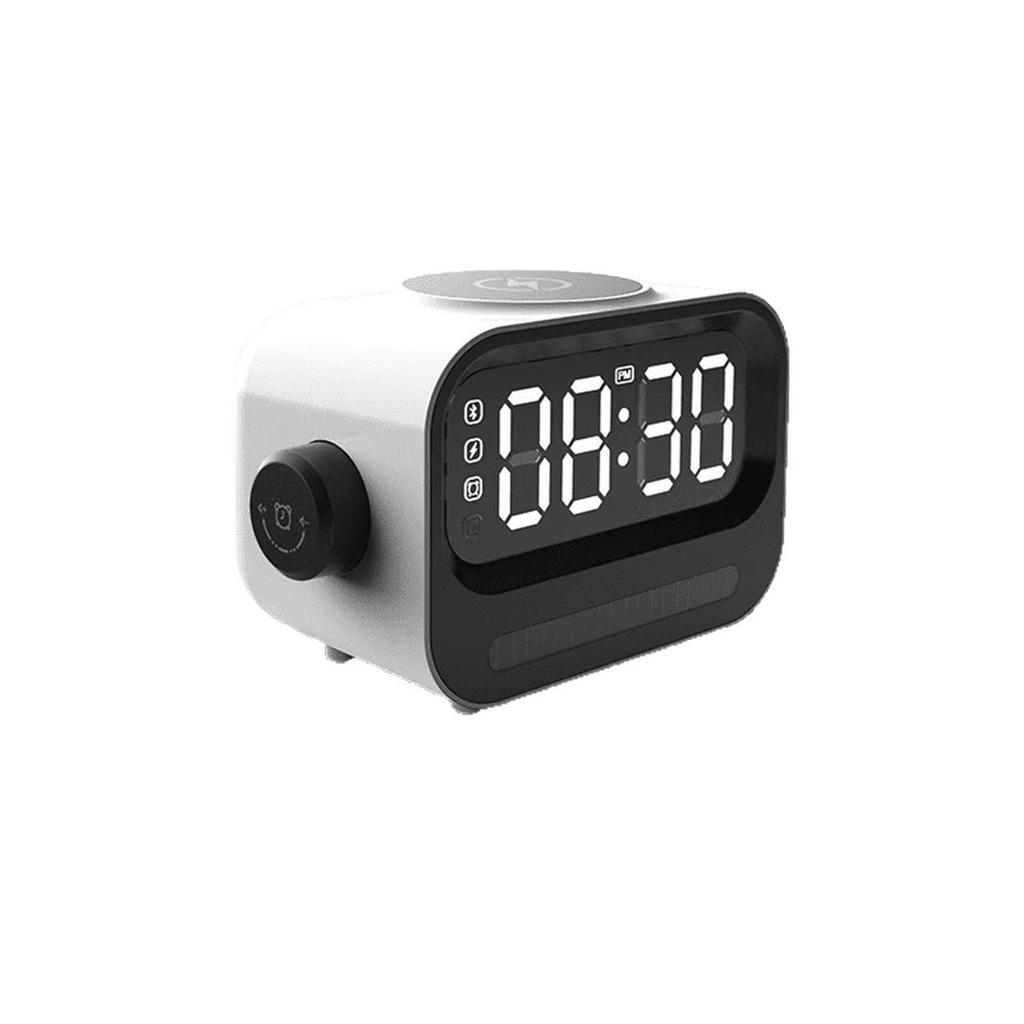 15W Wireless Bluetooth Speaker Clock with Fast Charging, High-Quality Sound, Multifunctional Desktop Charger, Magnetic Suction