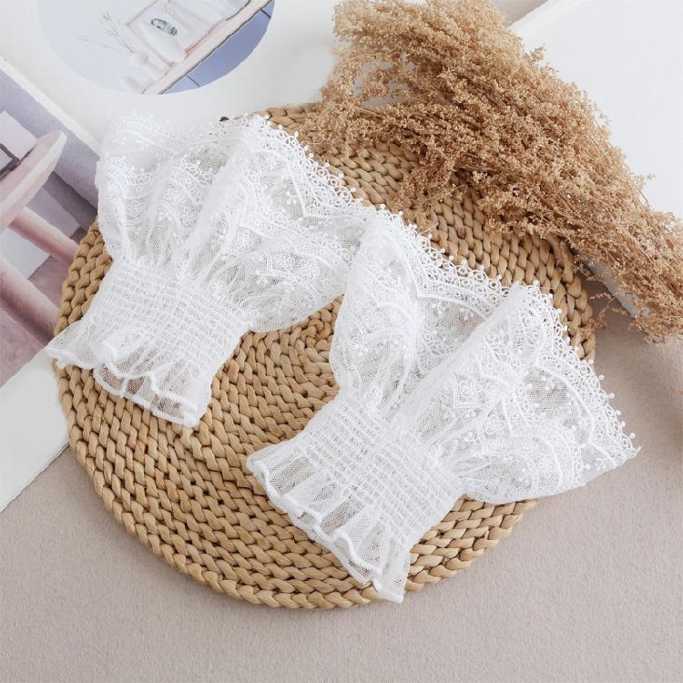 French Lace Arm Sleeves Wrist Cuffs Arm Covers Decorative Sleeves For Office Women Daily and Party Clothing Enhancer