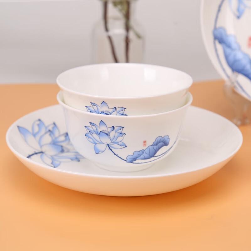 Chinese Style Bone China 10-Piece Dinnerware Set