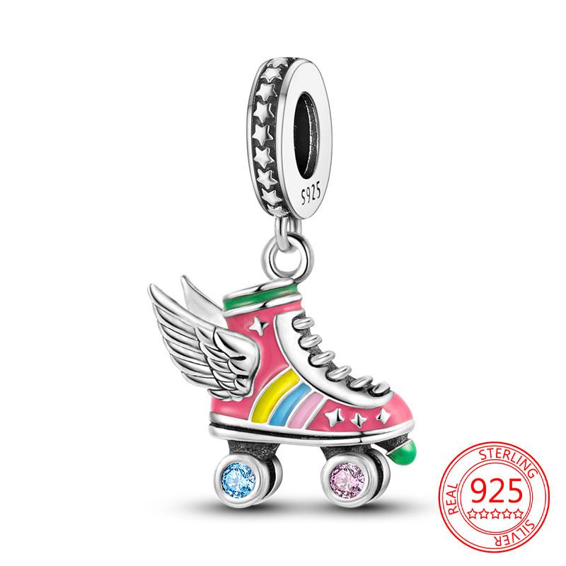 Copper Shining Roller Skates And List Of Musical Symbols Charm Fit Bracelet Necklaces Women'S Jewelry Gift
