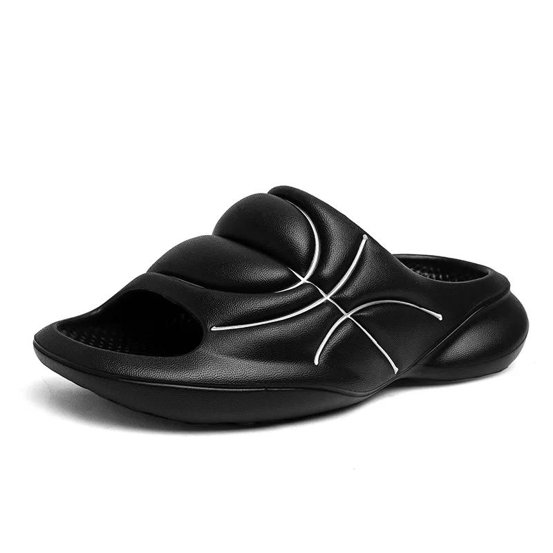 

Модные мужские и женские тапочки в баскетбольном стиле, уличные сандалии, пляжные мужские туфли Sprot, толстые мягкие подошвы, мужские домашние тапочки, размер 36-47 38-39