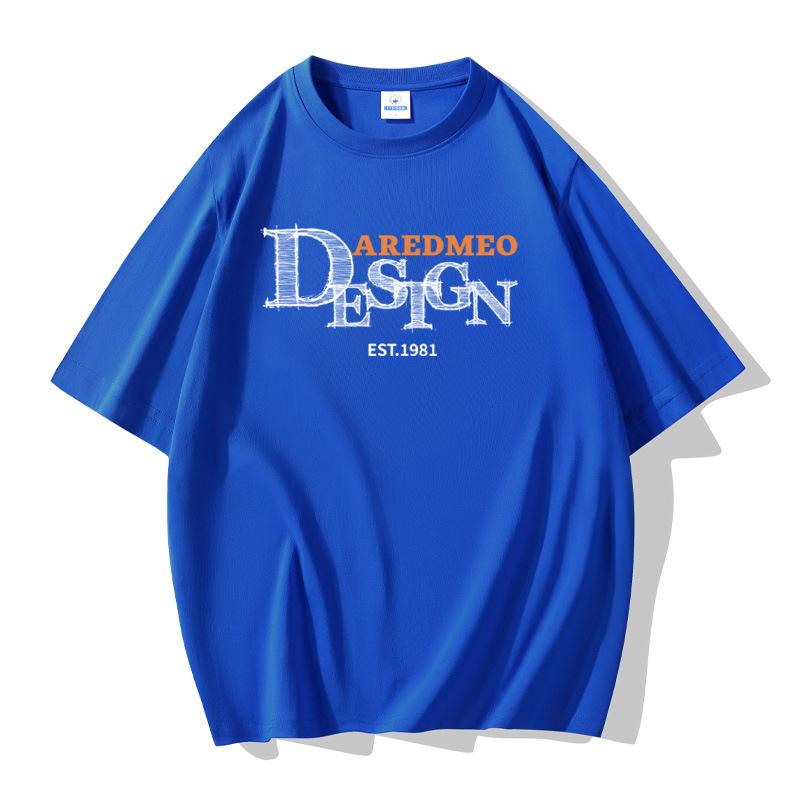 

Мужская футболка свободного покроя с короткими рукавами, 100% хлопок, повседневная футболка большого размера S синий