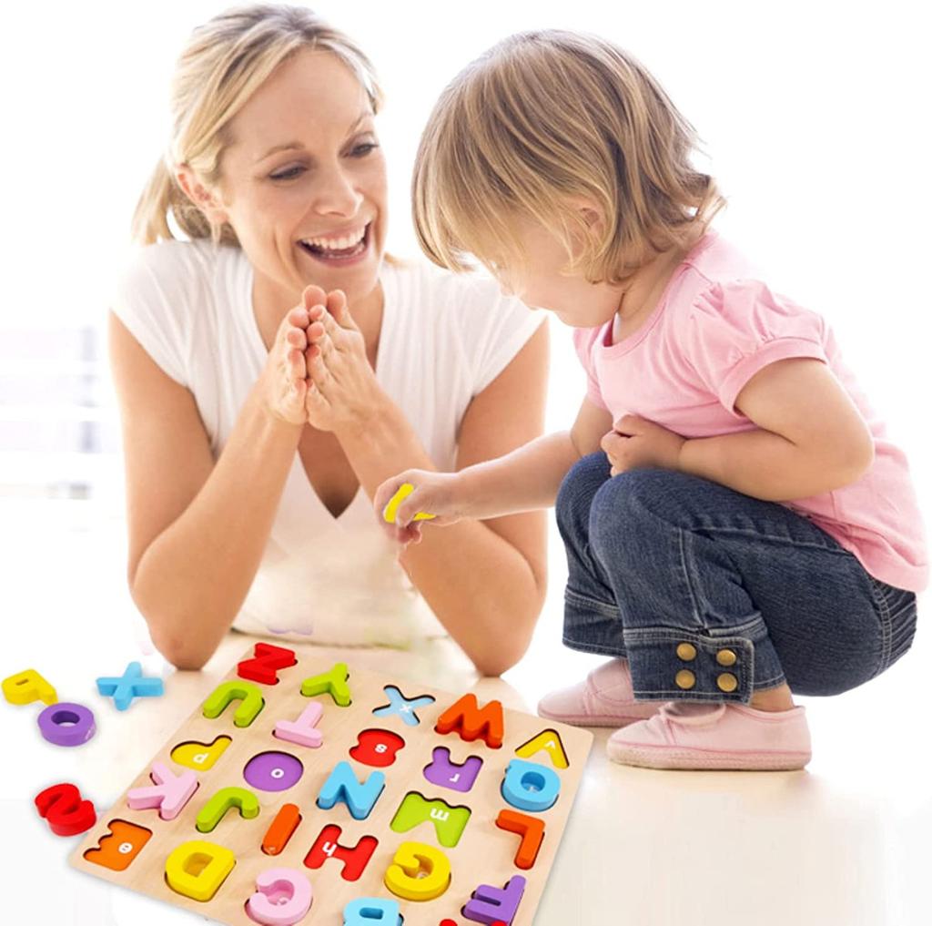 TG50035 Wooden Letter Puzzle, Alphabet Puzzle, for Learning, Educational