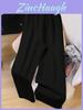 Womens High Waist Striped Wide Leg Pants With Elastic Waist For Office Casual Wear