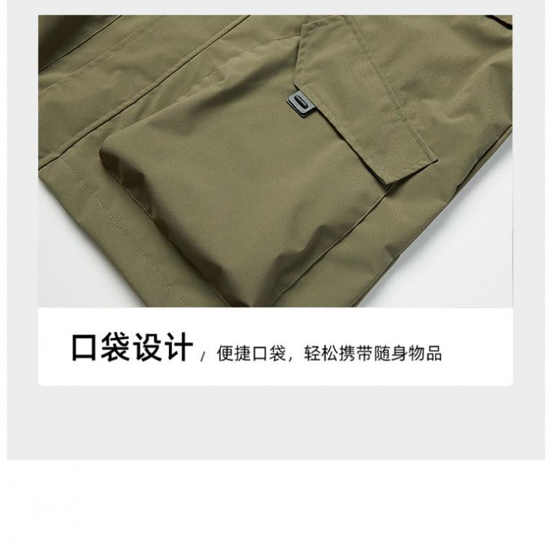 Unisex Oversized Hooded Utility Jacket Lightweight Windproof Outdoor Workwear Hiking Daily Wear