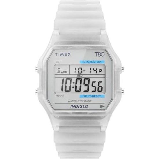 TIMEX T80 Watch Quartz 30M Water Resistant Acrylic Clear Dial TW2Y36400 Unisex
