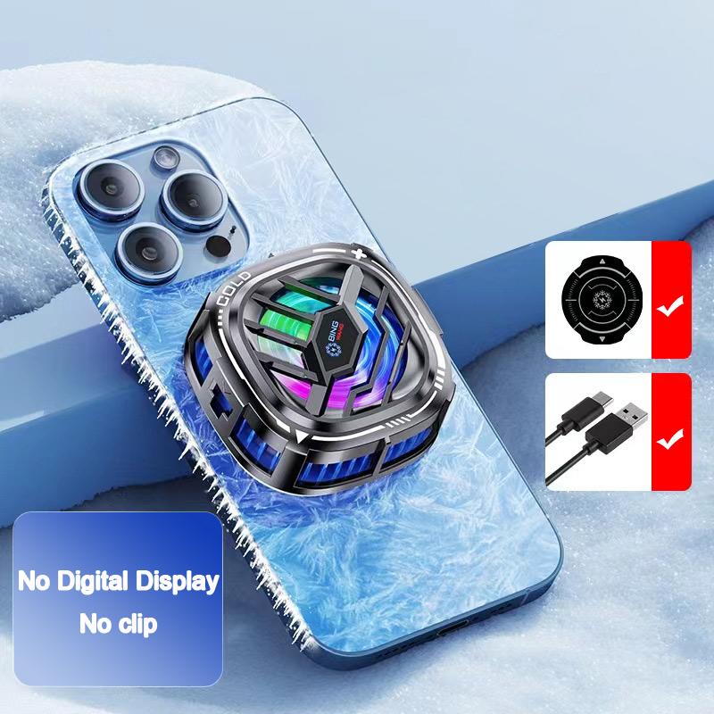 X76 Mobile Phone Semiconductor Magnetic/Back-clip 2 in 1 Cooling Radiator With Digital Display for PUBG Game Cooler X76 WBSX76