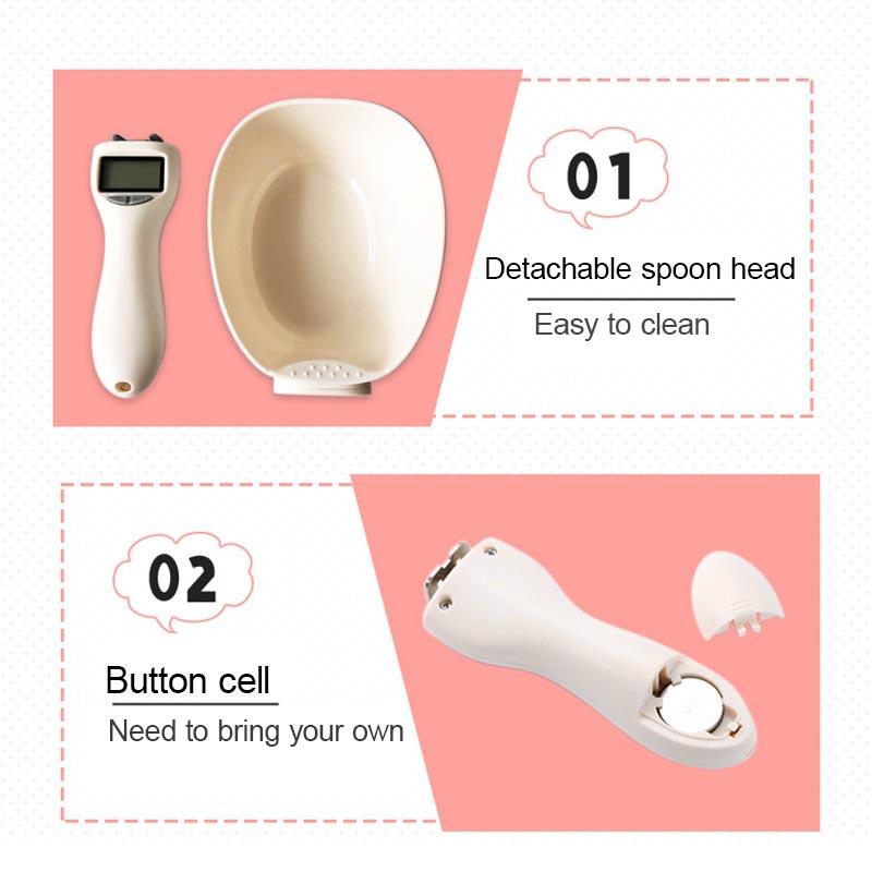 Kitchen Digital Food Measuring Spoon for Dog Cat, 4 Measuring Units Precise Dog Pet Food Measuring Scoop Scale with LED Display (without Battery)