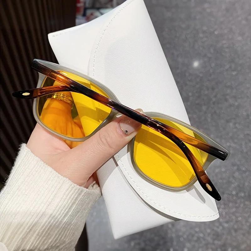 Mode Retro Einfache Quadratische Sonnenbrille Sommer UV400 Shades Sonnenbrille Frauen Männer Tawny Objektiv Vintage Luxus Design Brillen