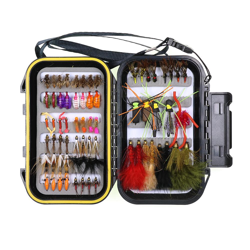30/70/88/92 Stück Fliegenfischen Fliegen Set Mit Woolly Bugger Hare's Ear Nymphe Trocken-/Nassfliegen Elchhaar Köcherfliege Royal Wulff Tschechische Nymphe