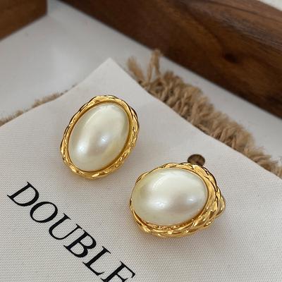 Parel Frans Nieuw Populair Sfeer Licht Luxe Hoge Sensatie Retro Ovaal Stud Vrouwen